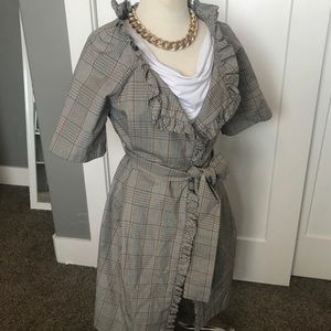 JCrew plaid trench jacket shirt sleeve